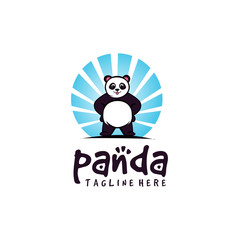 Panda Logo Design Vector Stock Template Illustration mascot