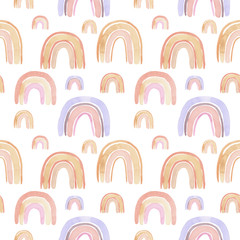 Watercolor Rainbows, Rainbows Pattern, Seamless Pattern, Pastel Colors Pattern, Nature Rainbow Pattern, Nursery Decor, Baby Design, Boho Rainbow, Boho Stile