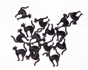 Collection of black cat beads.