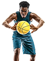 african basketball player young man isolated white background