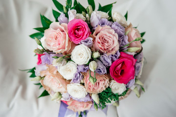 Wedding bouquet of flowers isolated on white