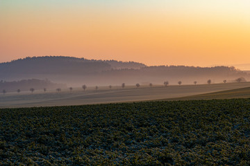 Sonnenaufgang über der Region Greiz bei Hohndorf