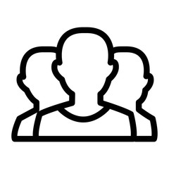 A bunch of users icon illustration in line style. Social media group profile icon. Friends symbol.