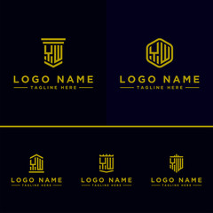 Inspiring logo design Set, for companies from the initial letters of the YW logo icon. -Vectors