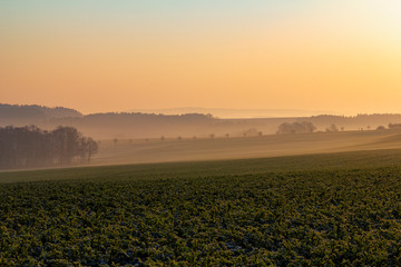 Sonnenaufgang über der Region Greiz bei Hohndorf