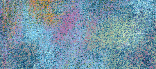 Abstract textured acrylic and oil pastel hand painted background.