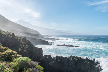 waves crashing on rocks. North coast, Tenerife, Canarias, Spain