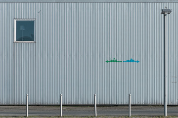 metal facade of an industrial building