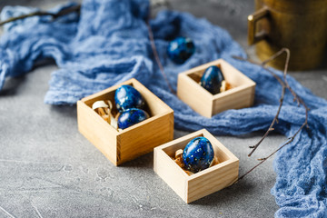 Quail eggs catholic and orthodox easter holiday