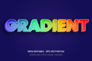 Fototapeta premium 3D Gradient Style Editable Text Effect, Editable Font Effect