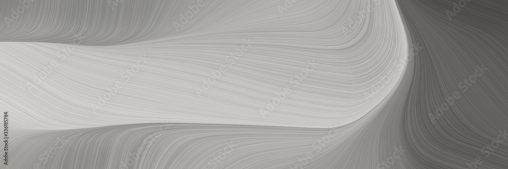 Poster elegant flowing header design with ash gray, dim gray and gray gray colors. fluid curved lines with dynamic flowing waves and curves