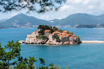 Sveti Stefan island in Budva in a summer day, Montenegro. © Ринат Мавлиханов