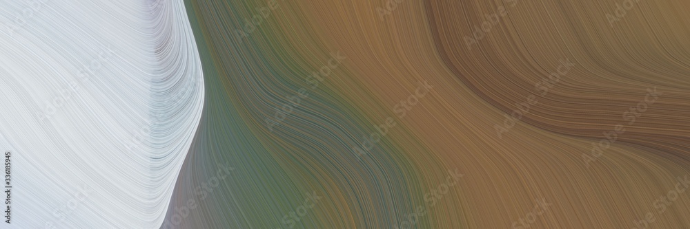 Poster elegant dynamic header design with pastel brown, light gray and gray gray colors. fluid curved lines with dynamic flowing waves and curves