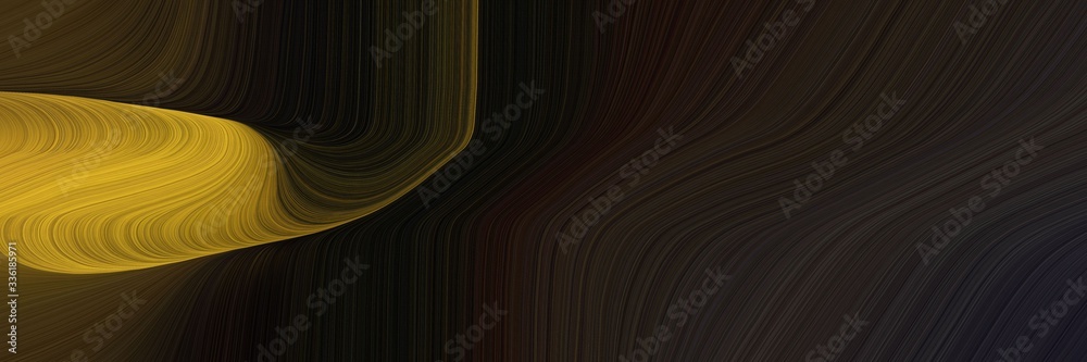 Poster elegant modern horizontal banner with very dark green, dark golden rod and brown colors. fluid curve