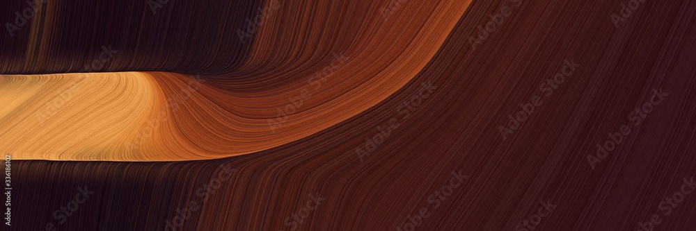 Poster elegant artistic designed horizontal banner with very dark pink, peru and saddle brown colors. fluid