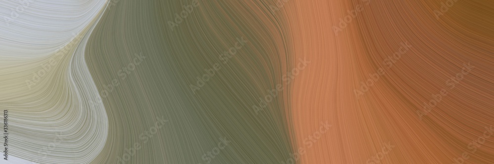 Poster elegant colorful banner design with pastel brown, silver and peru colors. fluid curved lines with dy