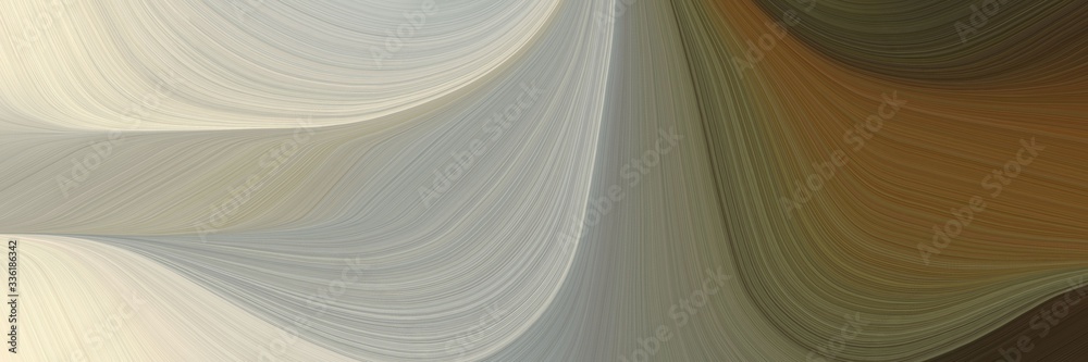 Poster elegant dynamic banner with dark gray, dark olive green and bisque colors. fluid curved flowing wave