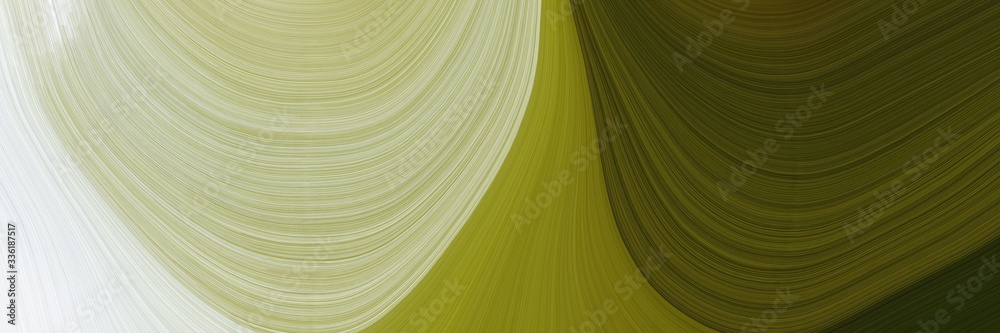 Poster elegant moving banner design with dark olive green, pastel gray and very dark green colors. fluid cu
