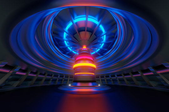Three dimensional render of futuristic reactor