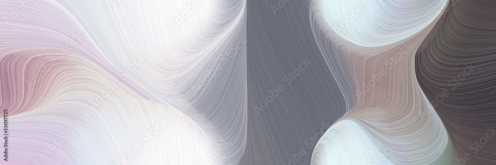 Aufkleber elegant moving designed horizontal banner with light gray, dark slate gray and gray gray colors. fluid curved lines with dynamic flowing waves and curves