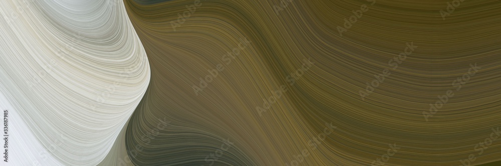 Poster elegant colorful designed horizontal banner with dark olive green, pastel gray and gray gray colors. fluid curved lines with dynamic flowing waves and curves