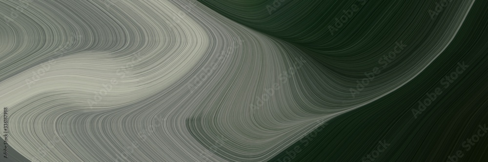 Poster elegant modern header with dim gray, dark gray and very dark green colors. fluid curved flowing wave