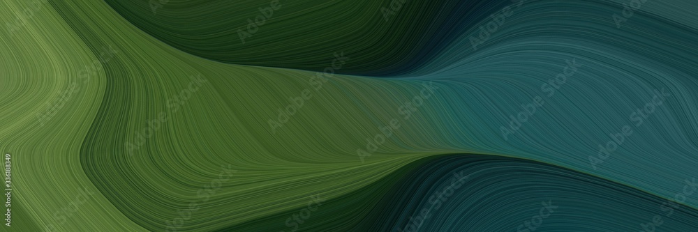 Poster elegant modern header design with dark slate gray, dark olive green and very dark green colors. fluid curved lines with dynamic flowing waves and curves