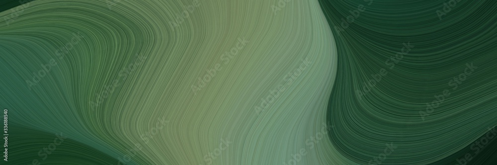 Poster elegant surreal horizontal banner with dark slate gray, gray gray and dim gray colors. fluid curved lines with dynamic flowing waves and curves