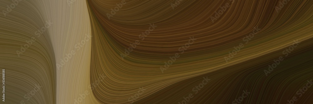 Poster elegant artistic header with chocolate, very dark green and pastel brown colors. fluid curved lines 