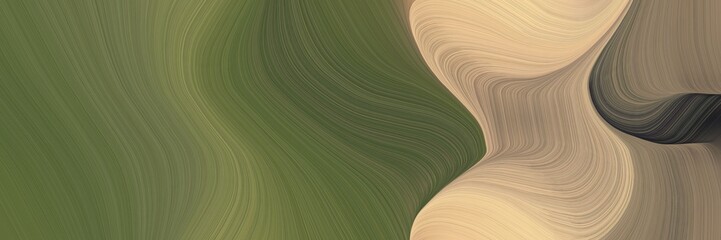 elegant colorful horizontal header with pastel brown, dark olive green and burly wood colors. fluid curved lines with dynamic flowing waves and curves
