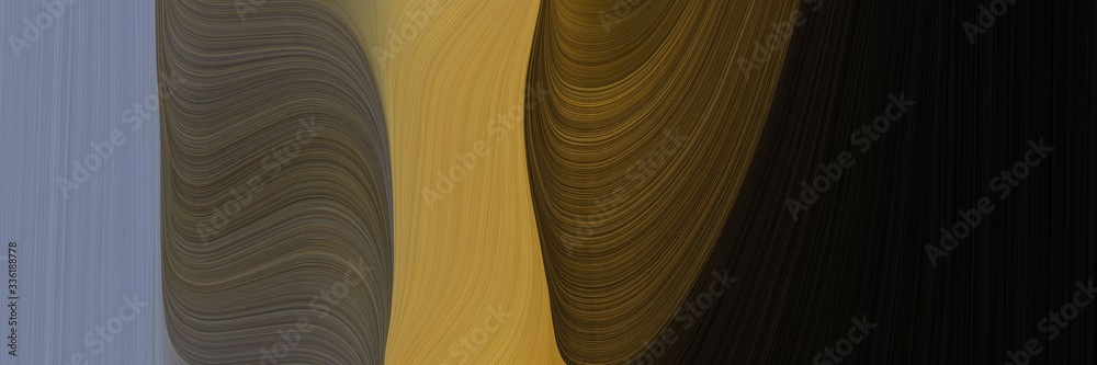 Poster elegant flowing horizontal banner with very dark green, peru and light slate gray colors. fluid curved lines with dynamic flowing waves and curves