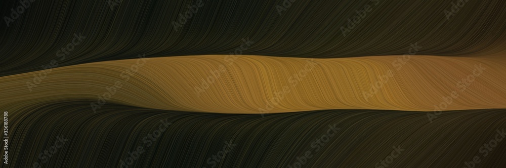 Poster elegant modern horizontal banner with very dark green, brown and dark olive green colors. fluid curv