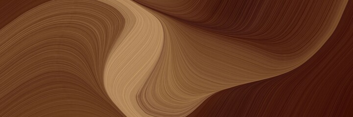 elegant surreal horizontal header with chocolate, peru and pastel brown colors. fluid curved flowing waves and curves