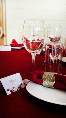 table setting in restaurant