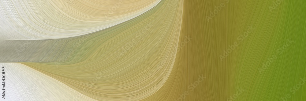 Poster elegant colorful horizontal header with pastel brown, olive drab and light gray colors. fluid curved