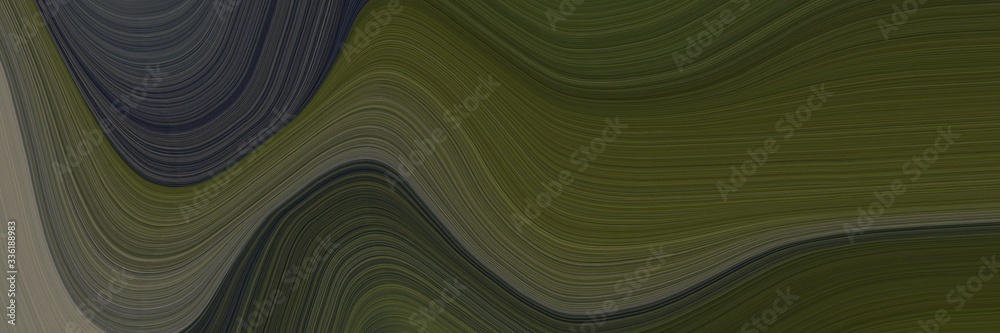 Poster elegant colorful horizontal header with dark slate gray, very dark green and dim gray colors. fluid curved flowing waves and curves