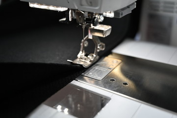 close up of sewing machine