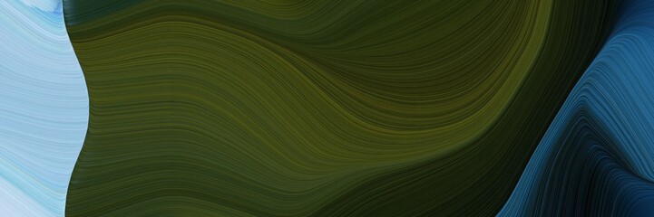 elegant dynamic header design with very dark green, light steel blue and teal blue colors. fluid curved flowing waves and curves