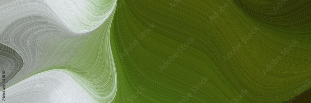 Poster elegant flowing banner design with ash gray, dark olive green and gray gray colors. fluid curved lines with dynamic flowing waves and curves