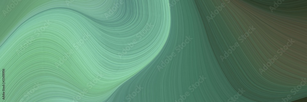 Poster elegant dynamic banner design with dim gray, dark sea green and dark slate gray colors. fluid curved