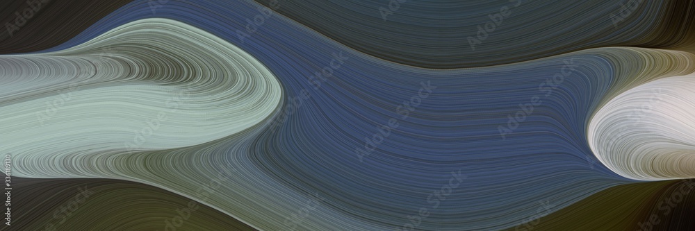Poster elegant surreal designed horizontal header with dark slate gray, ash gray and dark gray colors. fluid curved flowing waves and curves