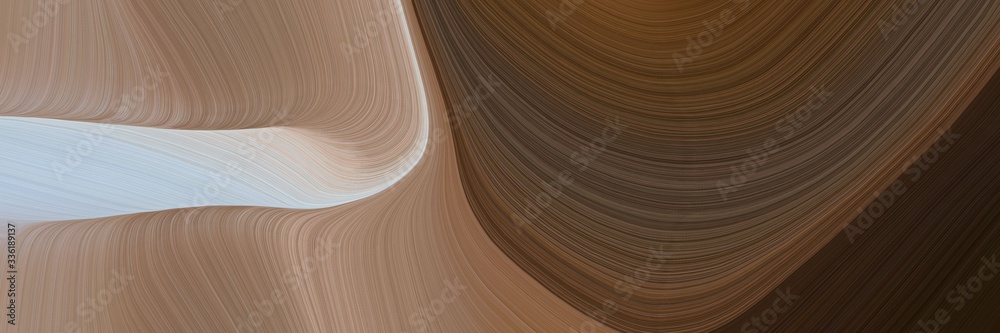 Poster elegant flowing header with pastel brown, old mauve and silver colors. fluid curved flowing waves an