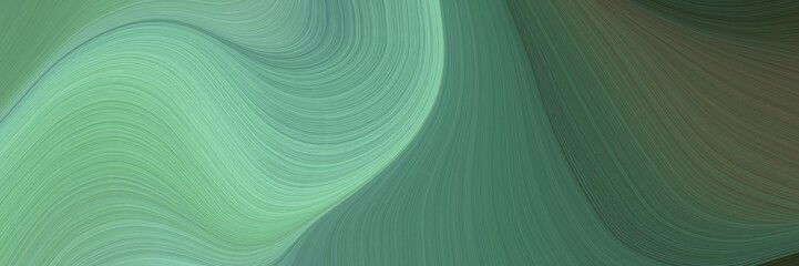 elegant dynamic banner design with dim gray, dark sea green and dark slate gray colors. fluid curved flowing waves and curves