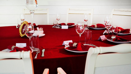 table setting in a restaurant