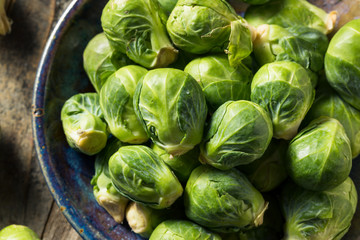 Raw Organic Green Brussel Sprouts