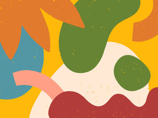 Artistic modern vector illustration with hand drawn organic shapes; textures and natural forms.Trendy contemporary design perfect for prints; flyers; banners; invitations; branding design; covers