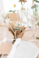 white decor for a wedding table and table setting