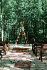 hippie style wedding decor, marriage plague