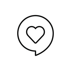 chatting icon with a love vector illustration