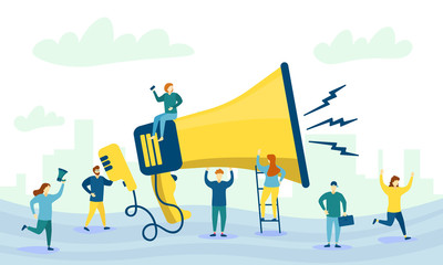 Megaphone characters people.